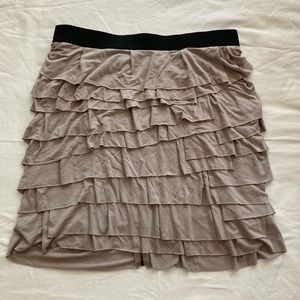 COOP by Barney’s New York Grey Ruffle Mini Skirt